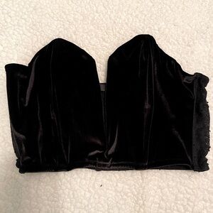 VS Victoria’s Secret velvet material black bralette/top